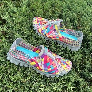 Skechers Women’s‎ EZ Flex 2 Tah-Dah Casual  Woven Sneakers Size 9.5